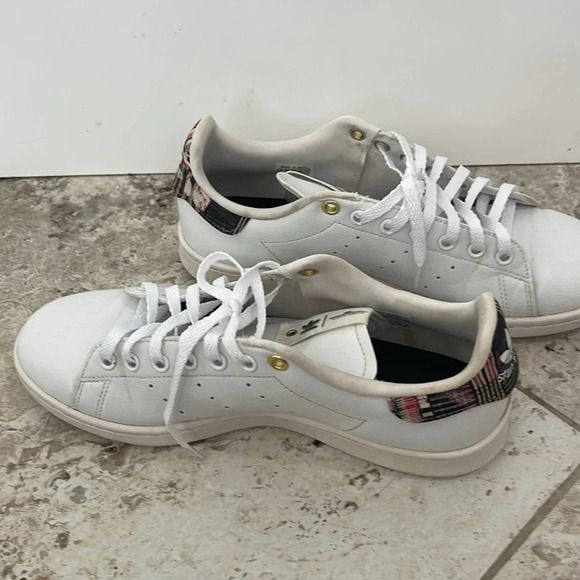 Adidas Stan Smith white plaid sneakers Studio London size 9 tennis shoes - Picture 14 of 16